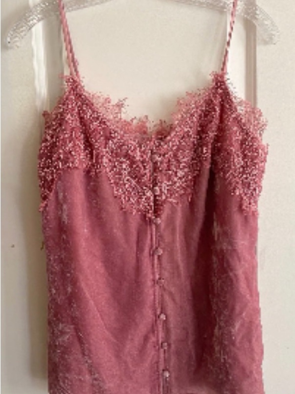 PAIGE Rose Pink Lace-Trim Spaghetti Strap Cami